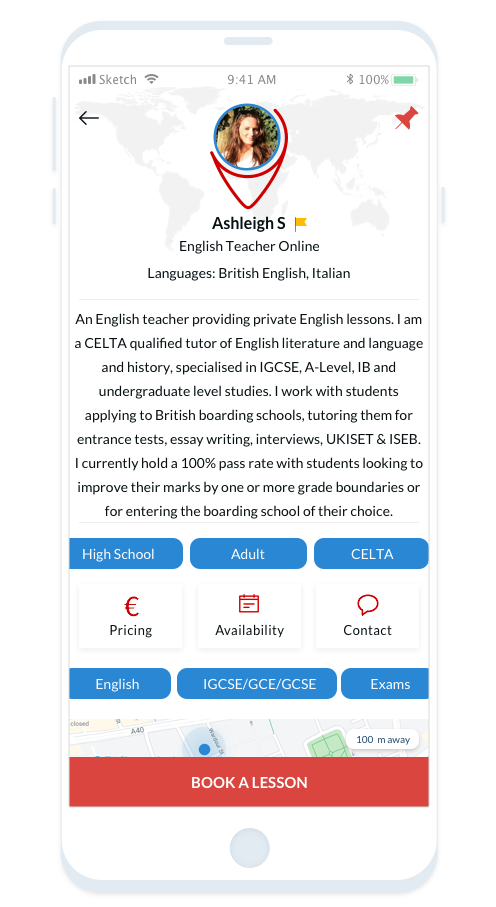 Are you from the UK! It’s easy to become an English tutor with Tutor Around. Many families are looking for British tutors. 