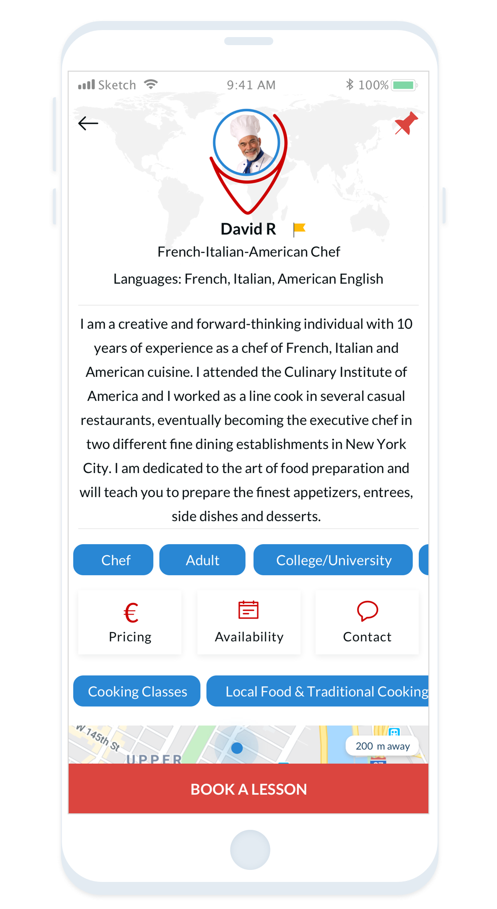 Connect with professional Tutors near me, such as top chefs.! Pay zero commission with Tutor Around!